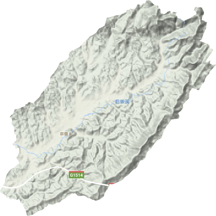 崇雒乡地形地图