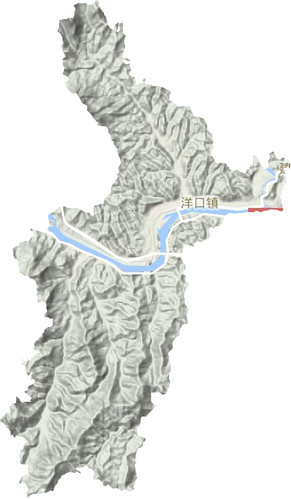 洋口镇地形地图