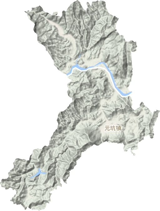 元坑镇地形地图
