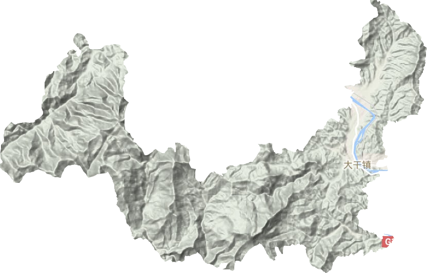 大干镇地形地图
