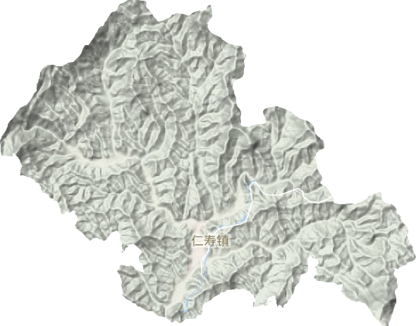 仁寿镇地形地图