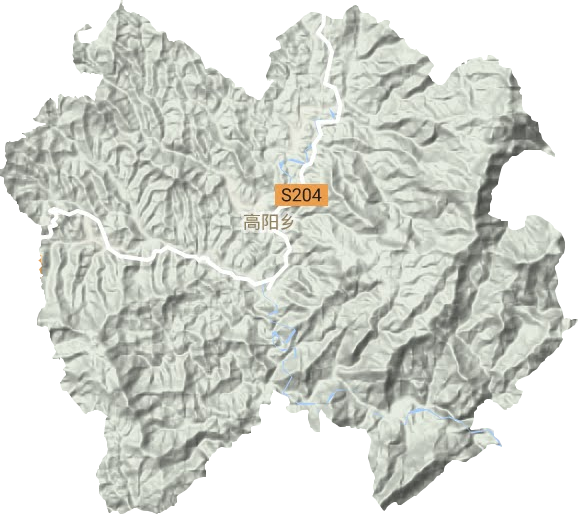 高阳乡地形地图