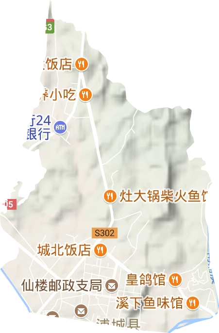 南浦街道地形地图