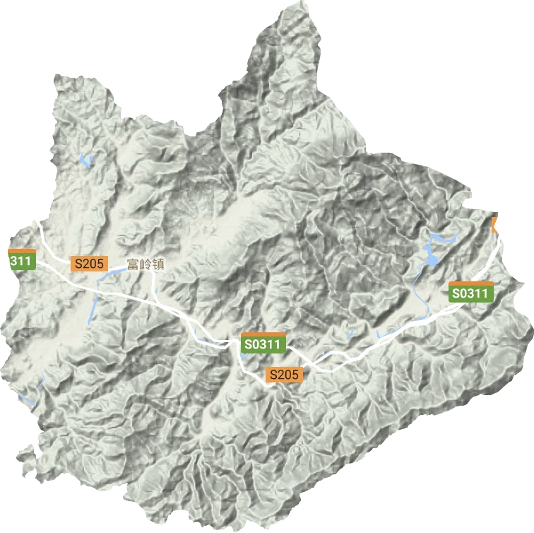 富岭镇地形地图