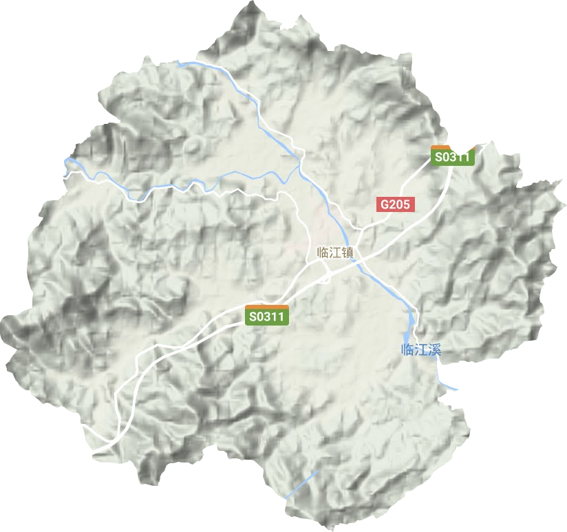 临江镇地形地图