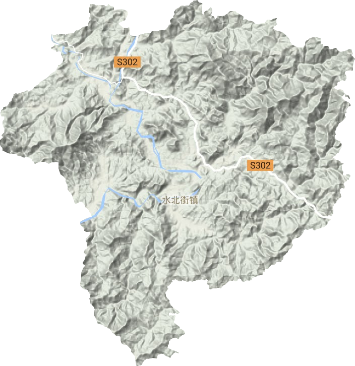 水北街镇地形地图