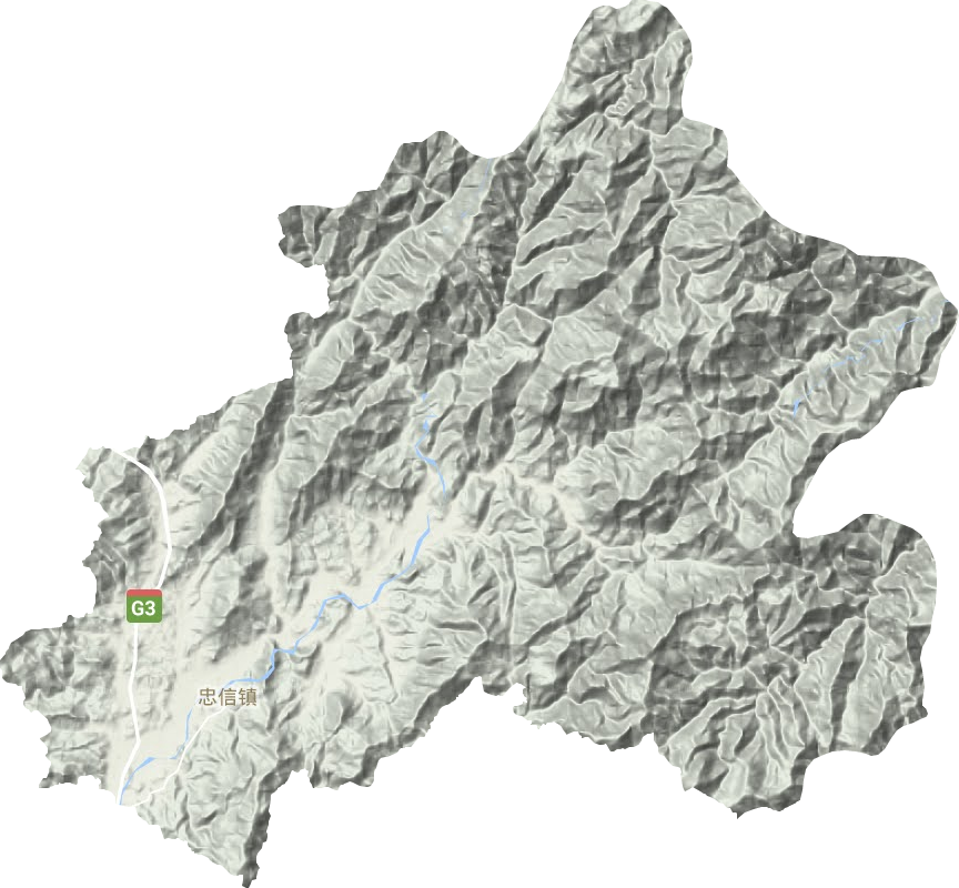 忠信镇地形地图