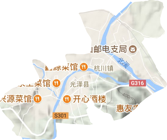 杭川镇地形地图