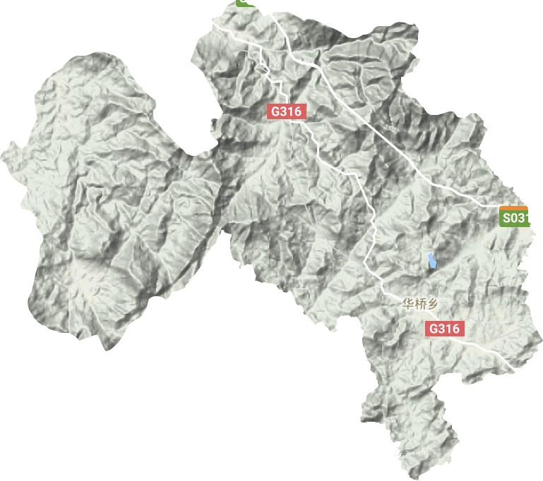 华桥乡地形地图
