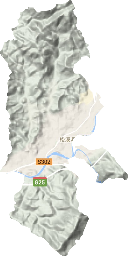 松源街道地形地图