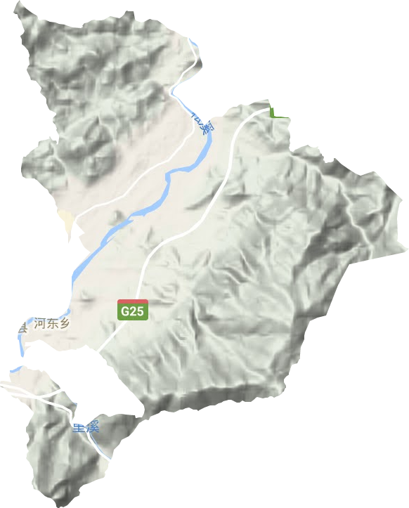 河东乡地形地图