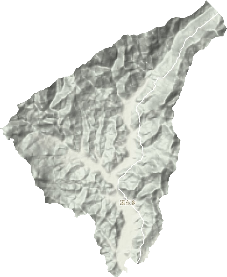 溪东乡地形地图