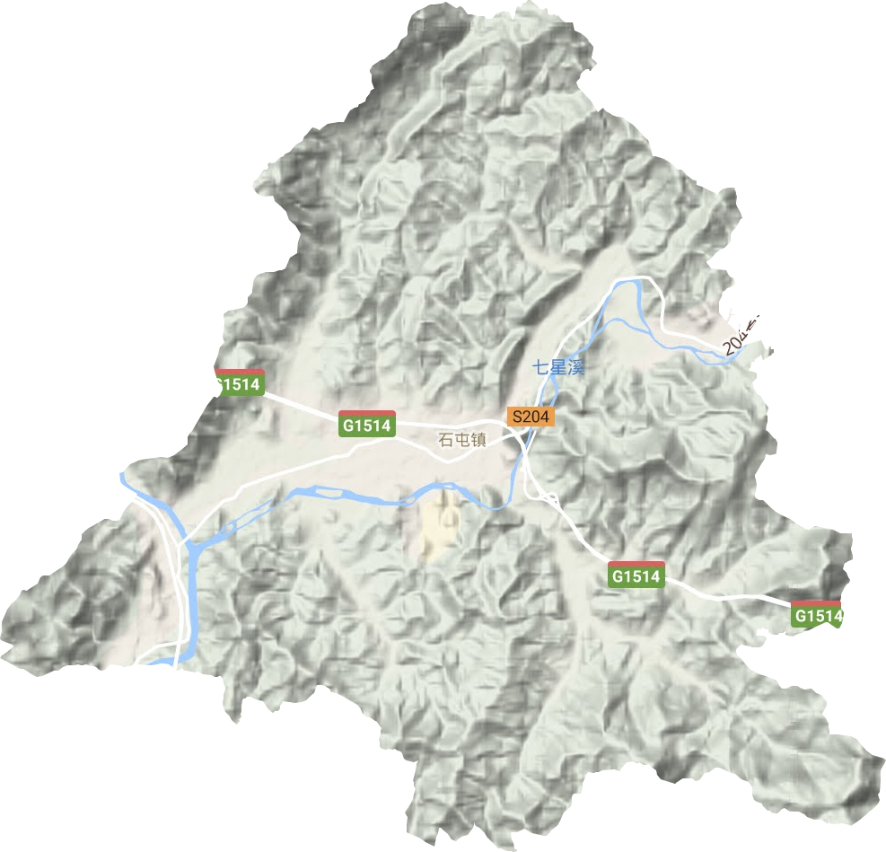 石屯镇地形地图