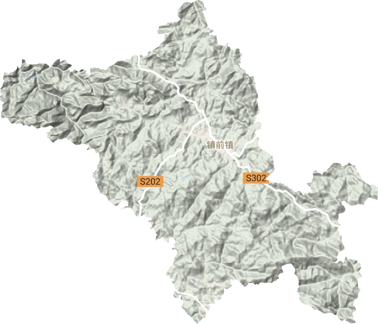 镇前镇地形地图