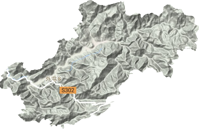 外屯乡地形地图