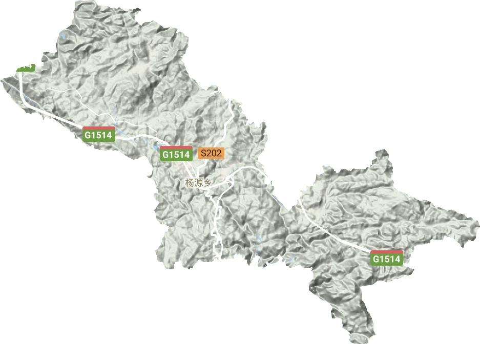 杨源乡地形地图