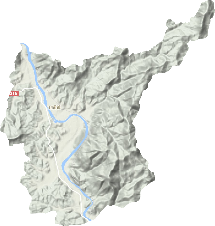 卫闽镇地形地图