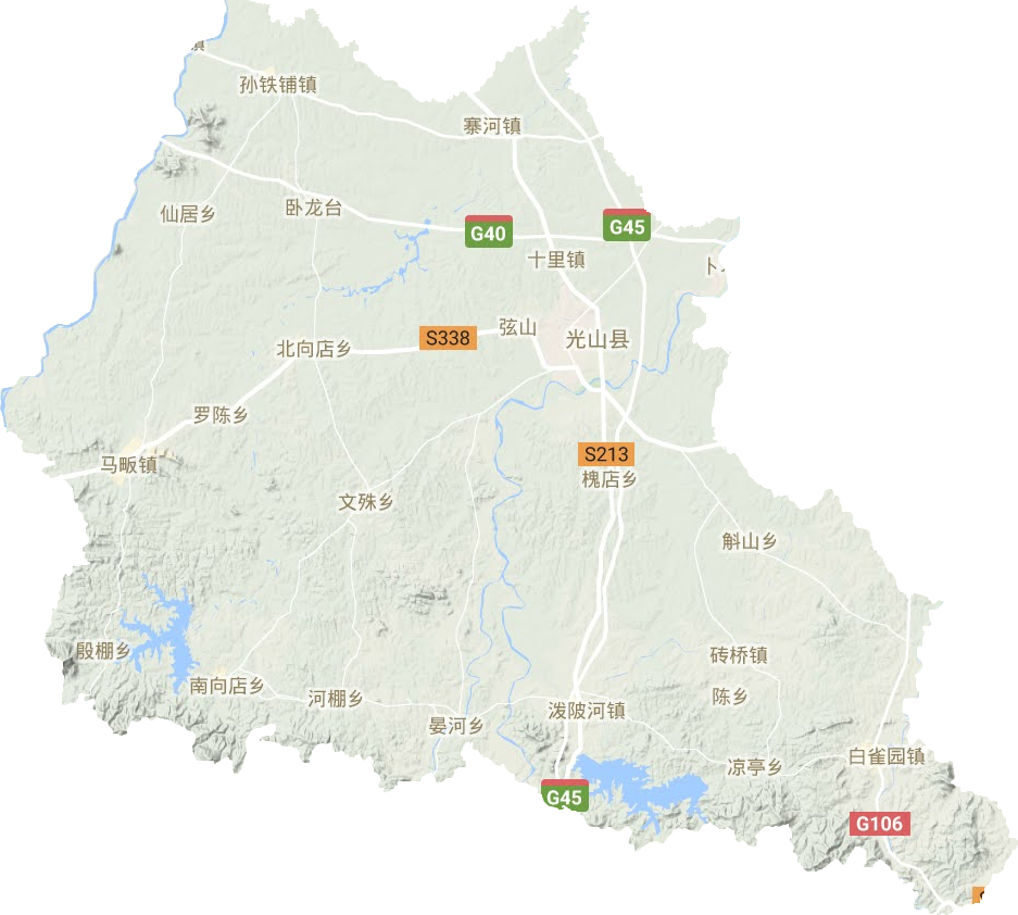 光山县地形地图