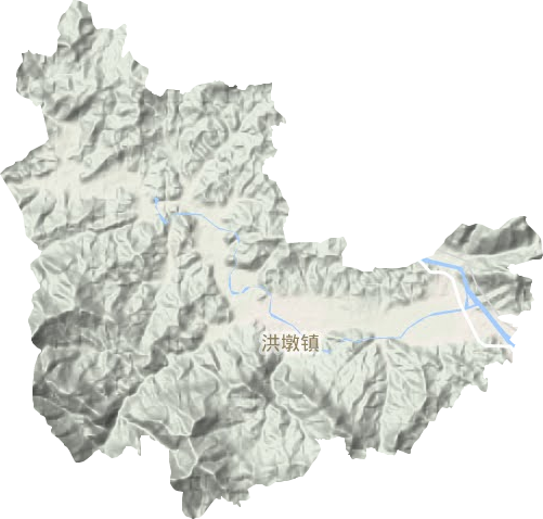 洪墩镇地形地图