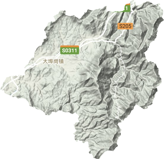 大埠岗镇地形地图