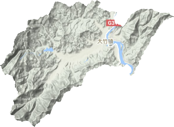 大竹镇地形地图