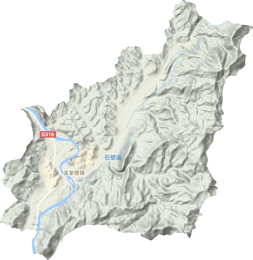 吴家塘镇地形地图