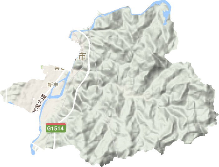新丰街道地形地图