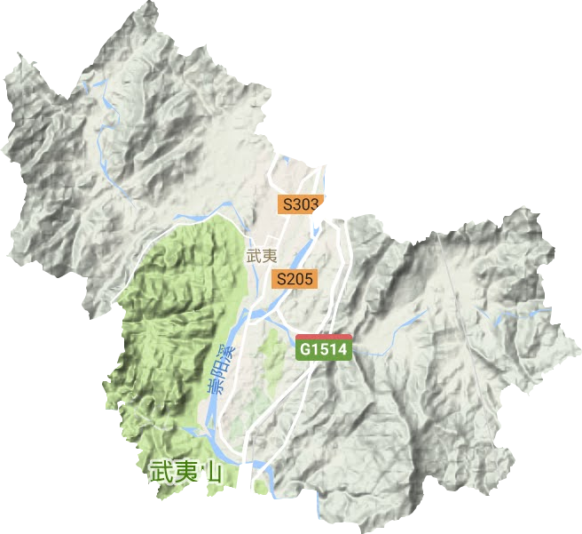 武夷街道地形地图