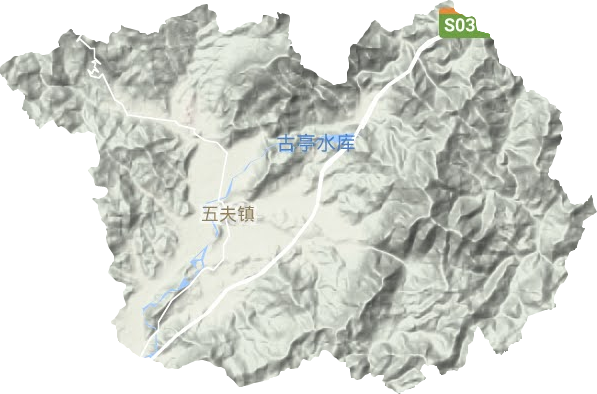 五夫镇地形地图