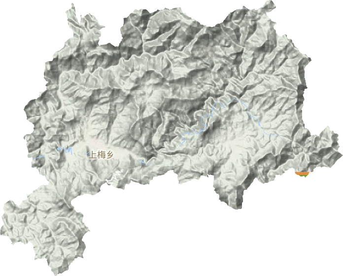 上梅乡地形地图