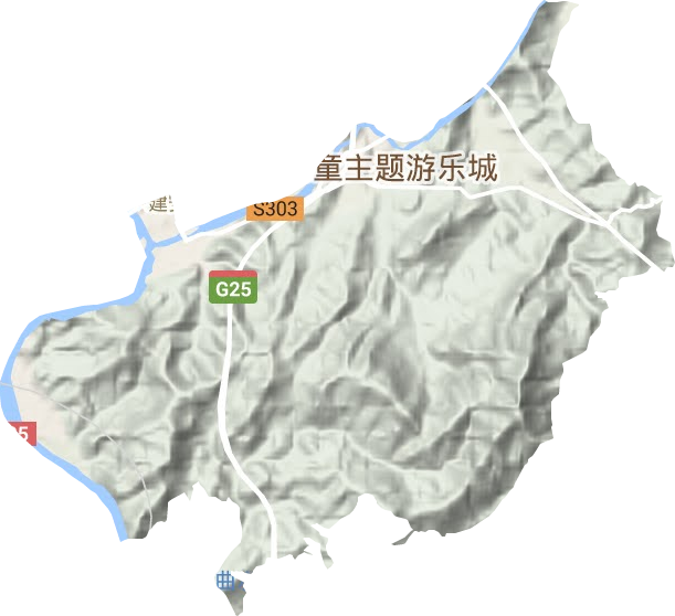 通济街道地形地图