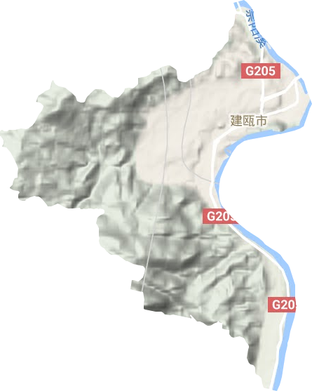 瓯宁街道地形地图