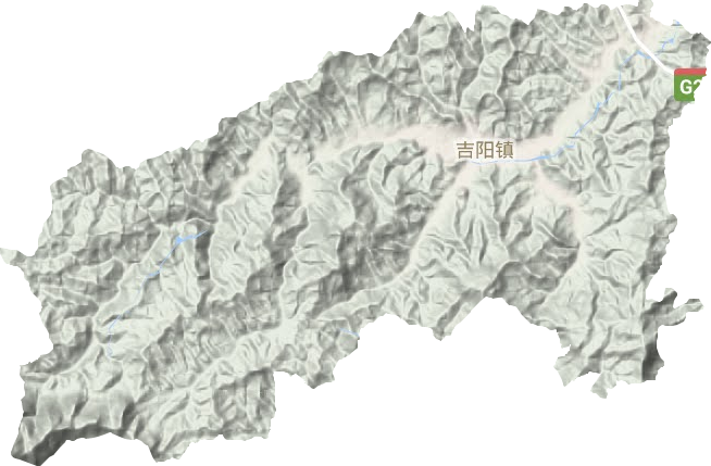 吉阳镇地形地图