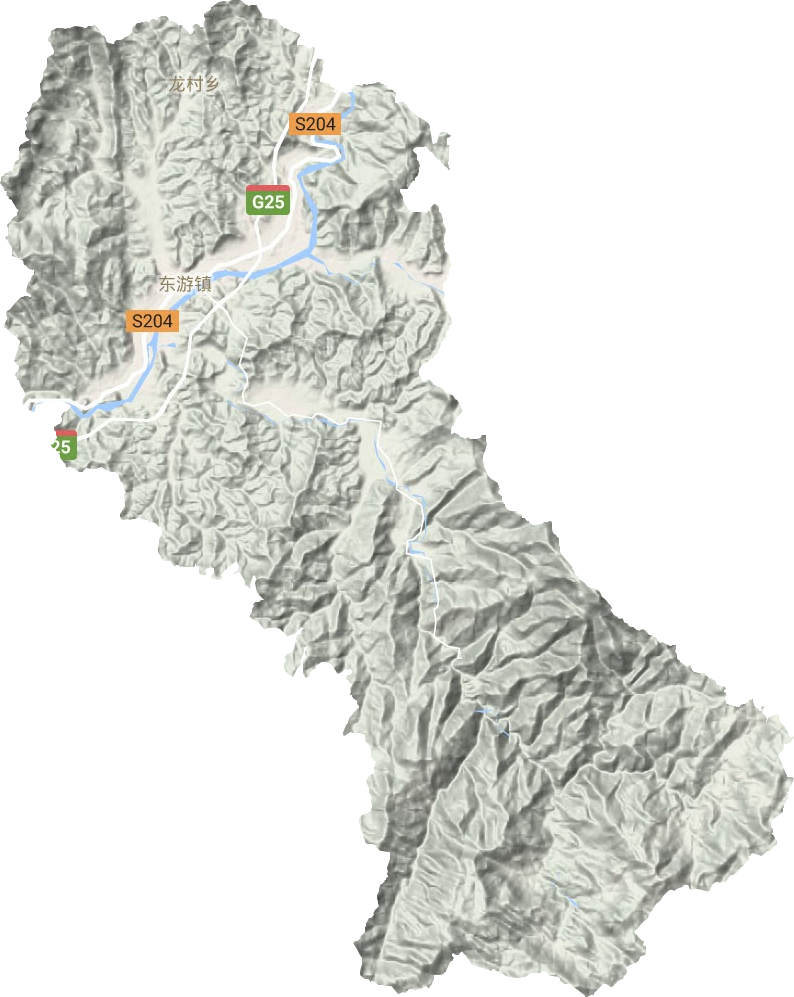 东游镇地形地图
