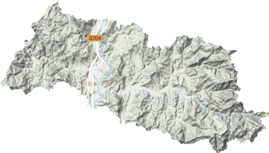 川石乡地形地图
