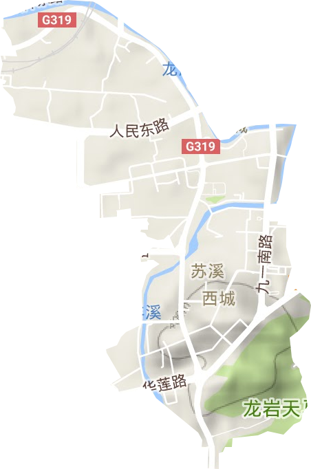 西城街道地形地图
