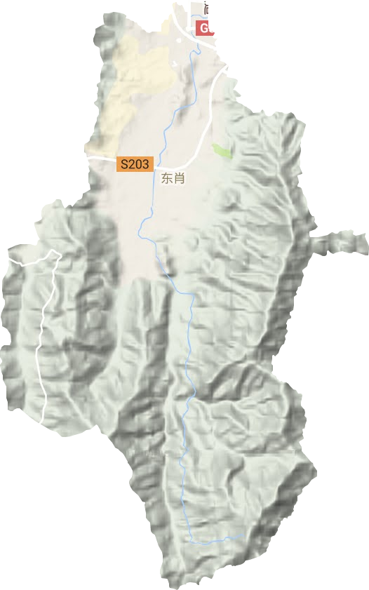 东肖街道地形地图