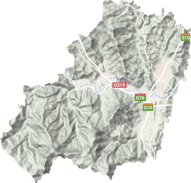 龙门街道地形地图