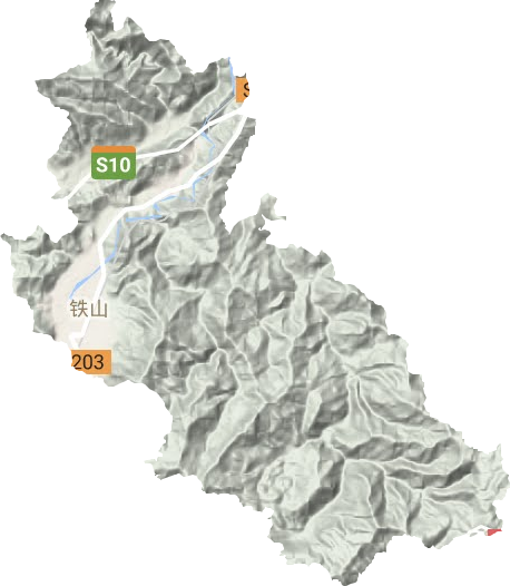 铁山街道地形地图