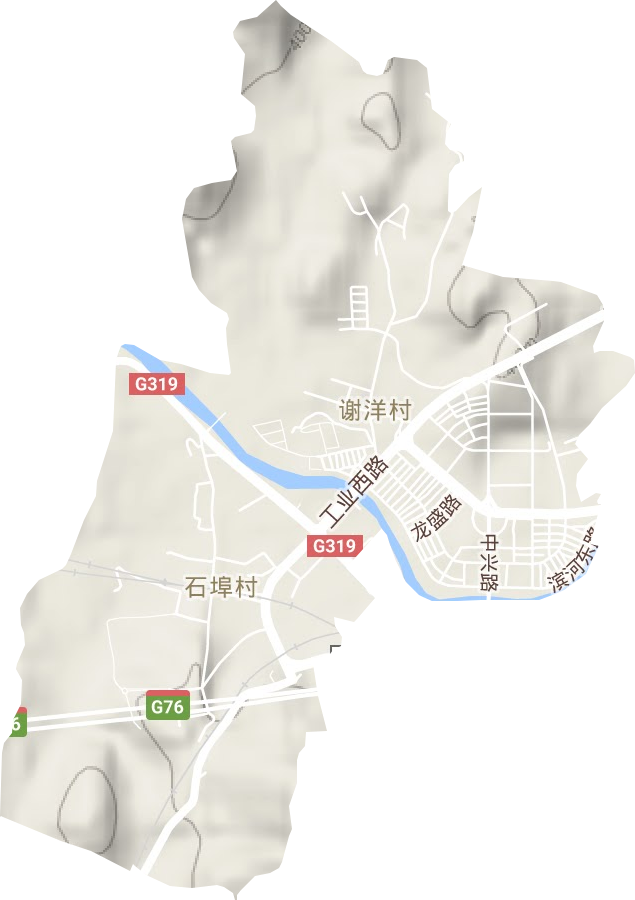 北城街道地形地图