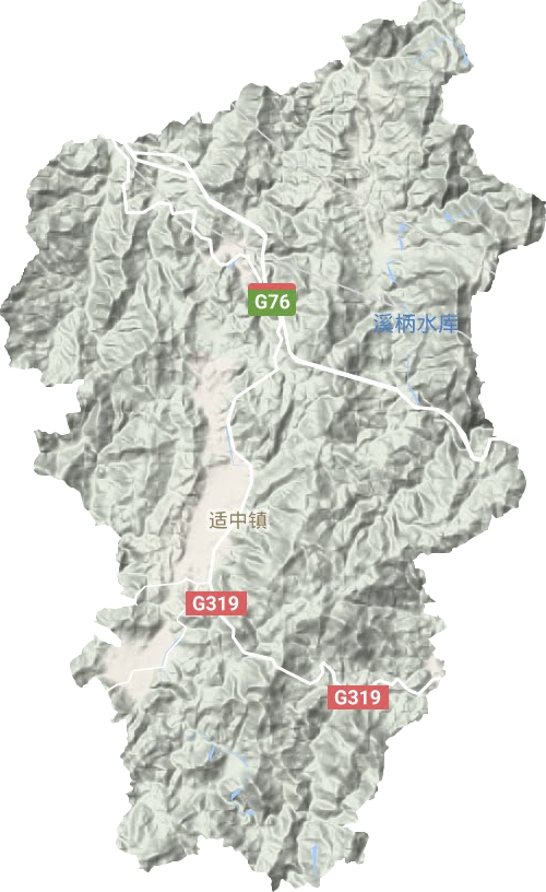 适中镇地形地图