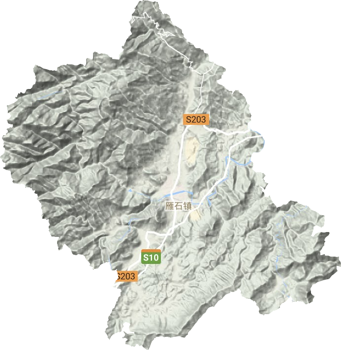 雁石镇地形地图