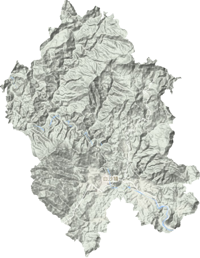 白沙镇地形地图