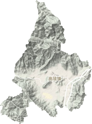 高陂镇地形地图
