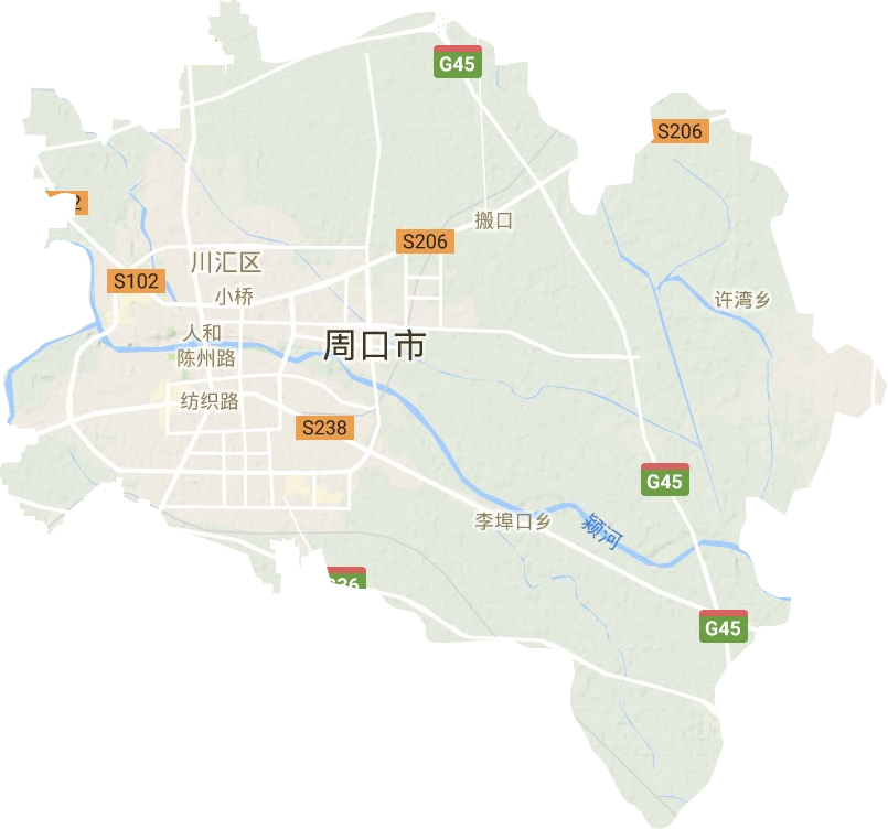 川汇区地形地图