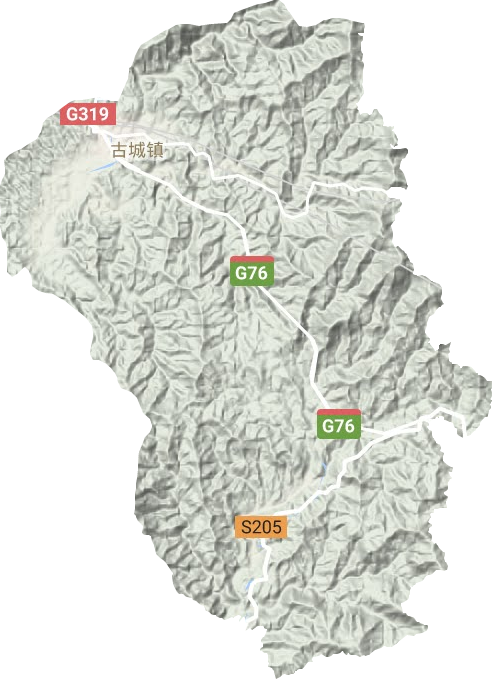 古城镇地形地图
