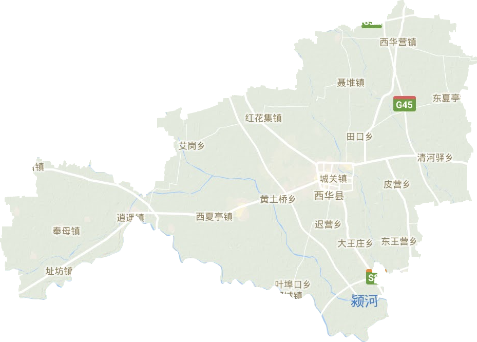 西华县地形地图
