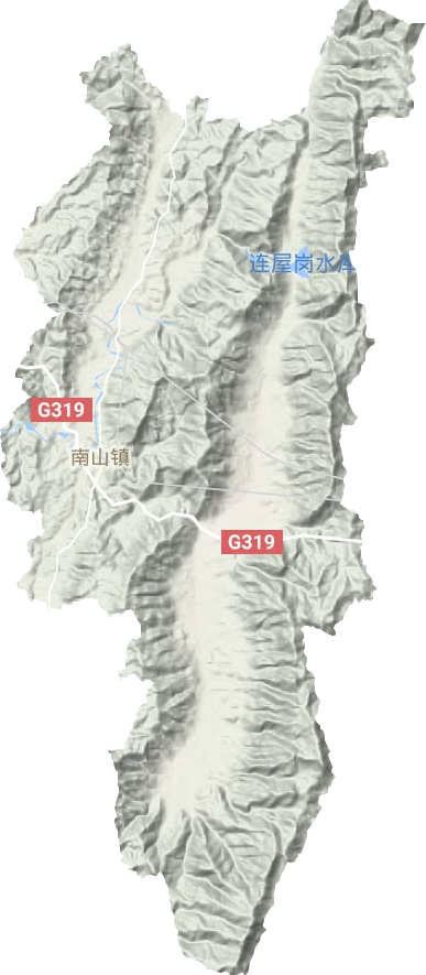 南山镇地形地图