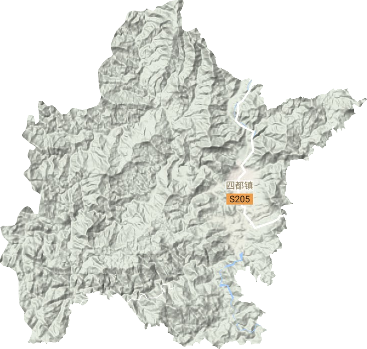 四都镇地形地图