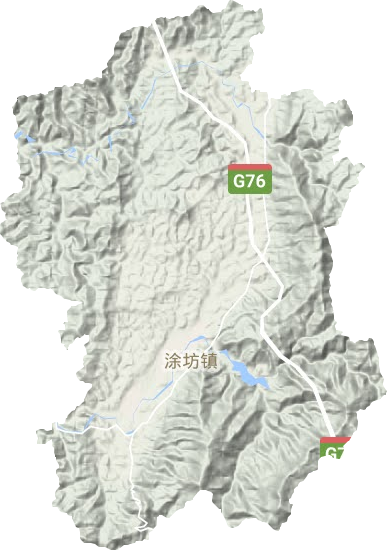 涂坊镇地形地图
